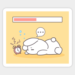 Cute Bunny Illustration Snooze Bliss: The Art of Sleep Sticker